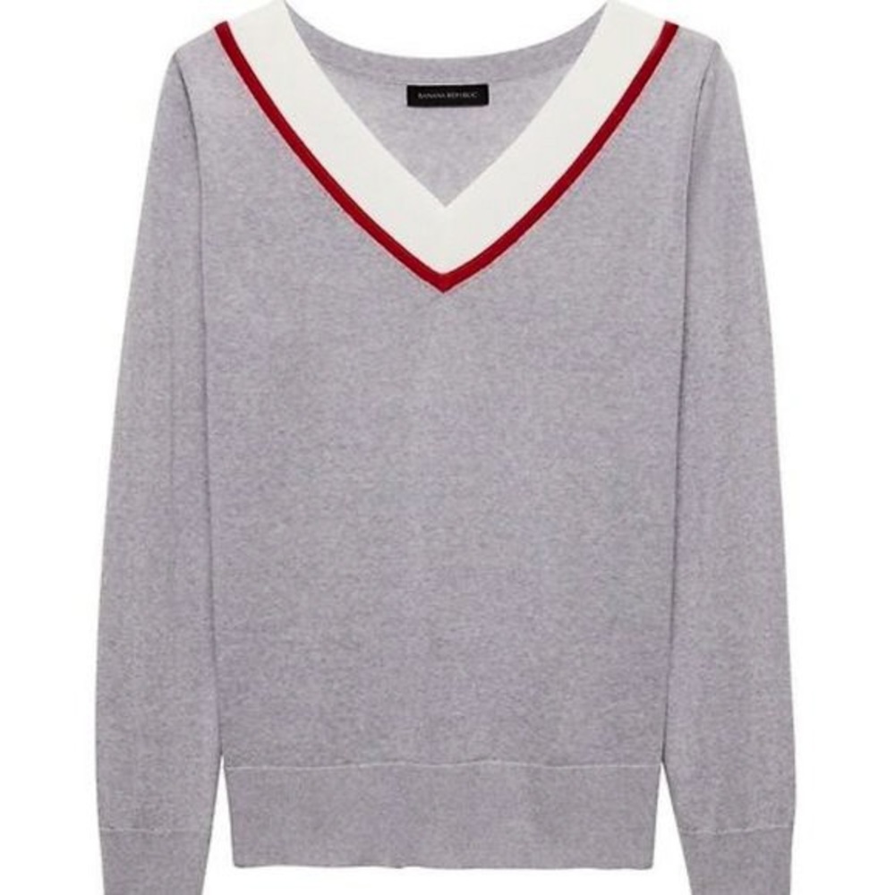 BANANA REPUBLIC 100% Merino Wool Varsity Sweater Top